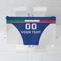 Custom Italy Football Tablecloth Italy Flag Pattern On Blue - Wonder Print Shop