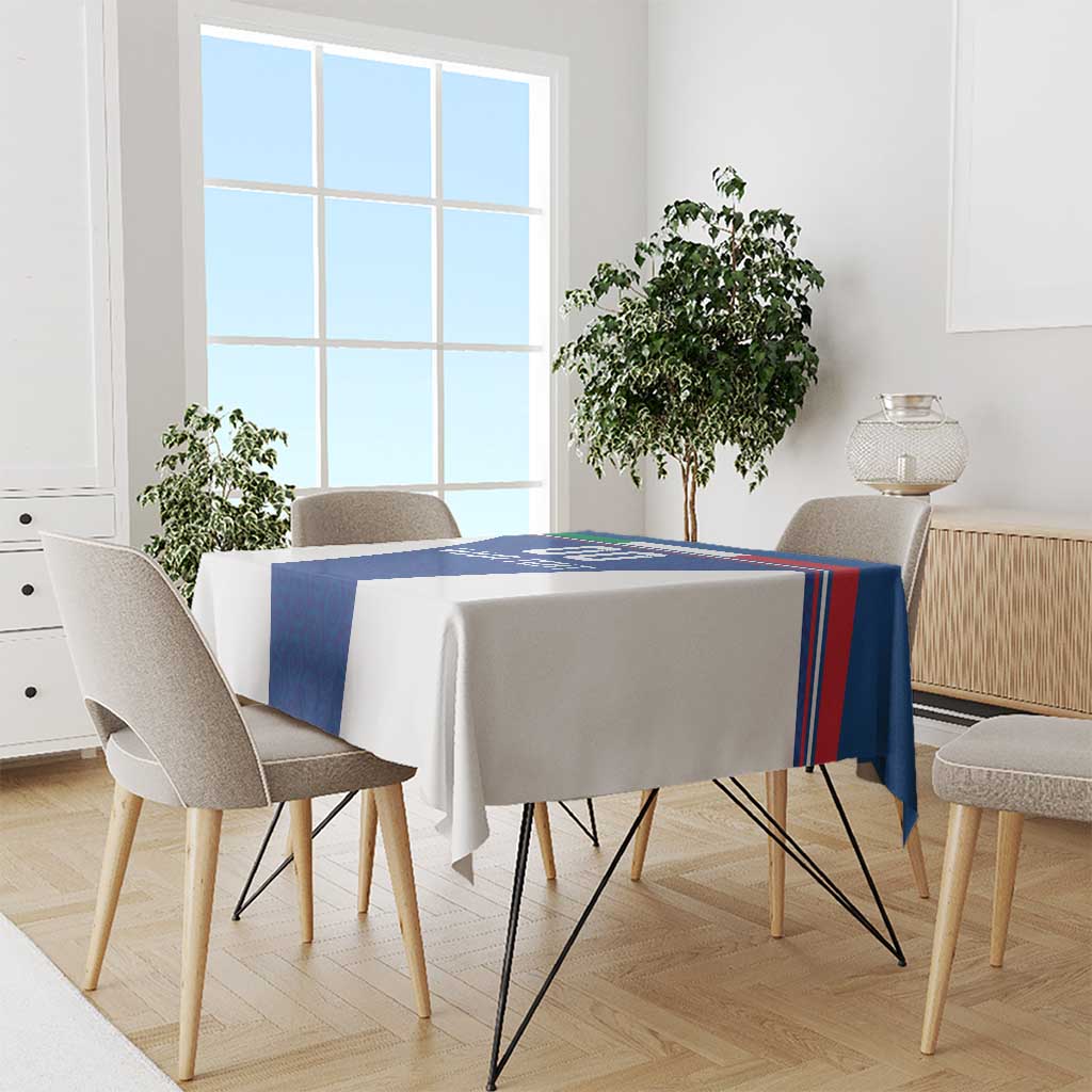 Custom Italy Football Tablecloth Italy Flag Pattern On Blue - Wonder Print Shop