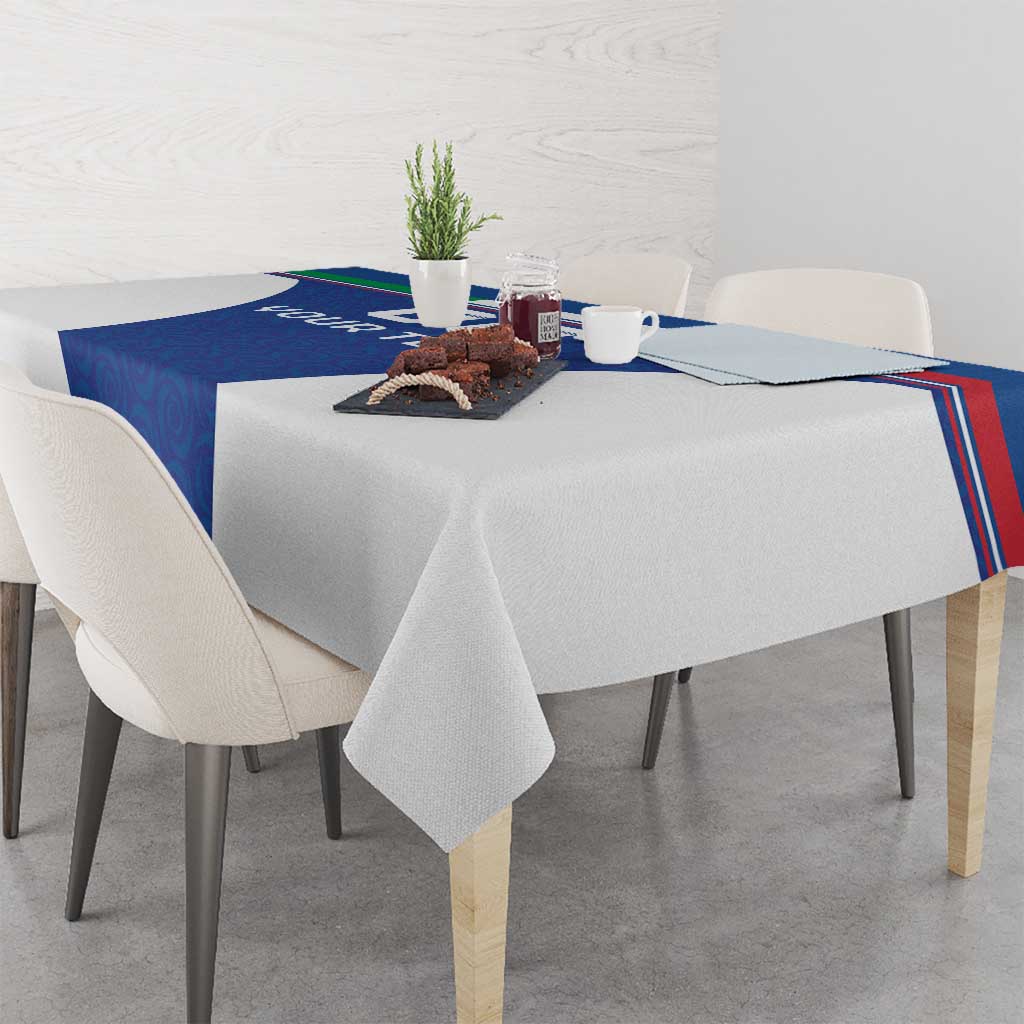 Custom Italy Football Tablecloth Italy Flag Pattern On Blue - Wonder Print Shop