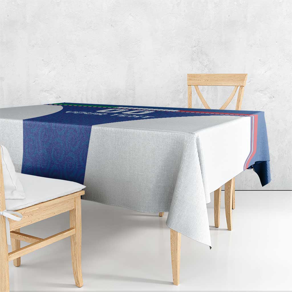 Custom Italy Football Tablecloth Italy Flag Pattern On Blue - Wonder Print Shop
