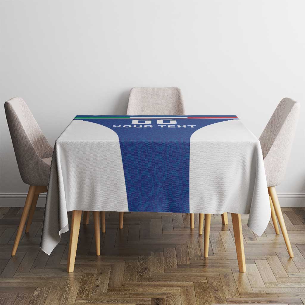 Custom Italy Football Tablecloth Italy Flag Pattern On Blue - Wonder Print Shop