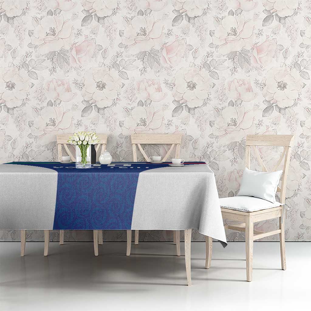 Custom Italy Football Tablecloth Italy Flag Pattern On Blue - Wonder Print Shop