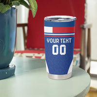 Custom Italy Football Tumbler Cup Italy Flag Pattern On Blue - Wonder Print Shop