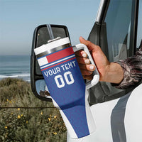 Custom Italy Football Tumbler With Handle Italy Flag Pattern On Blue - Wonder Print Shop