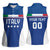 Custom Italy Football Women Sleeveless Polo Shirt Italy Flag Pattern On Blue - Wonder Print Shop