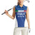 Custom Italy Football Women Sleeveless Polo Shirt Italy Flag Pattern On Blue - Wonder Print Shop