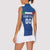 Custom Italy Football Women Sleeveless Polo Shirt Italy Flag Pattern On Blue - Wonder Print Shop