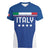 Custom Italy Football Women V-Neck T-Shirt Italy Flag Pattern On Blue - Wonder Print Shop