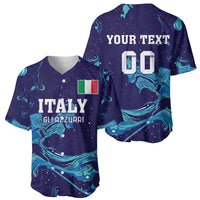 Custom Italy Rugby Baseball Jersey Gli Azzurri Flame Pattern - Wonder Print Shop