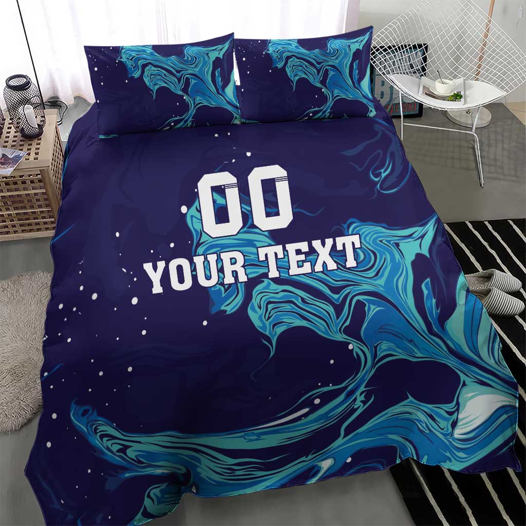 Custom Italy Rugby Bedding Set Gli Azzurri Flame Pattern - Wonder Print Shop