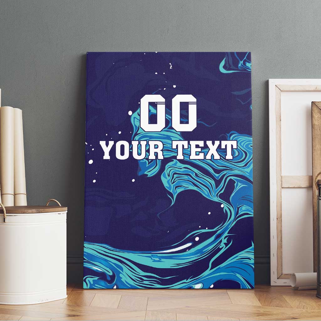 Custom Italy Rugby Canvas Wall Art Gli Azzurri Flame Pattern - Wonder Print Shop