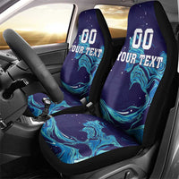 Custom Italy Rugby Car Seat Cover Gli Azzurri Flame Pattern - Wonder Print Shop
