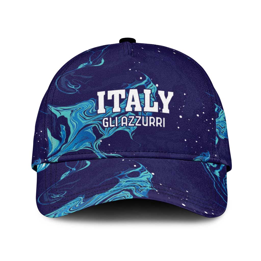 Custom Italy Rugby Classic Cap Gli Azzurri Flame Pattern - Wonder Print Shop