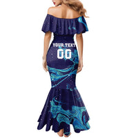 Custom Italy Rugby Family Matching Mermaid Dress and Hawaiian Shirt Gli Azzurri Flame Pattern - Wonder Print Shop