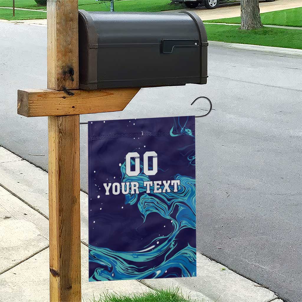 Custom Italy Rugby Garden Flag Gli Azzurri Flame Pattern - Wonder Print Shop