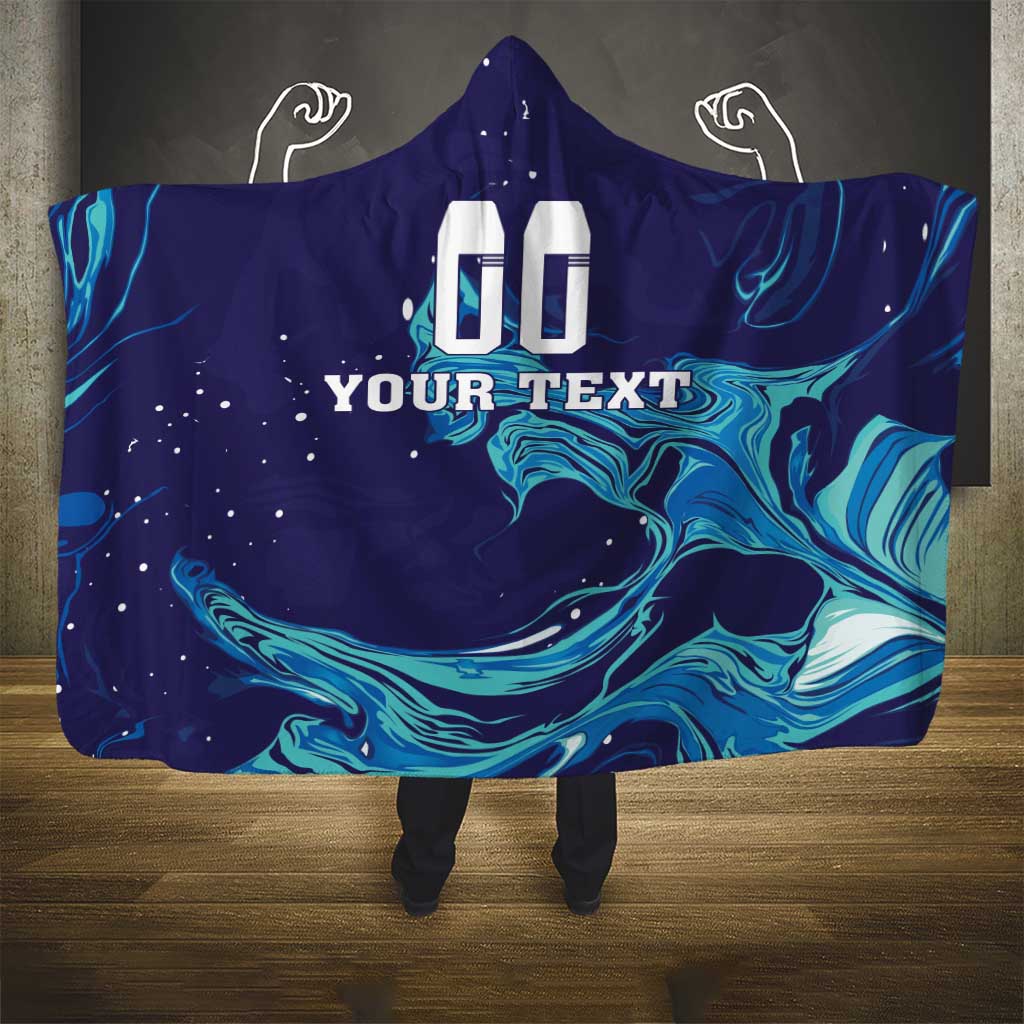 Custom Italy Rugby Hooded Blanket Gli Azzurri Flame Pattern - Wonder Print Shop