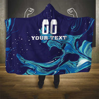 Custom Italy Rugby Hooded Blanket Gli Azzurri Flame Pattern - Wonder Print Shop