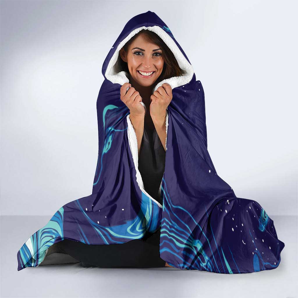 Custom Italy Rugby Hooded Blanket Gli Azzurri Flame Pattern - Wonder Print Shop