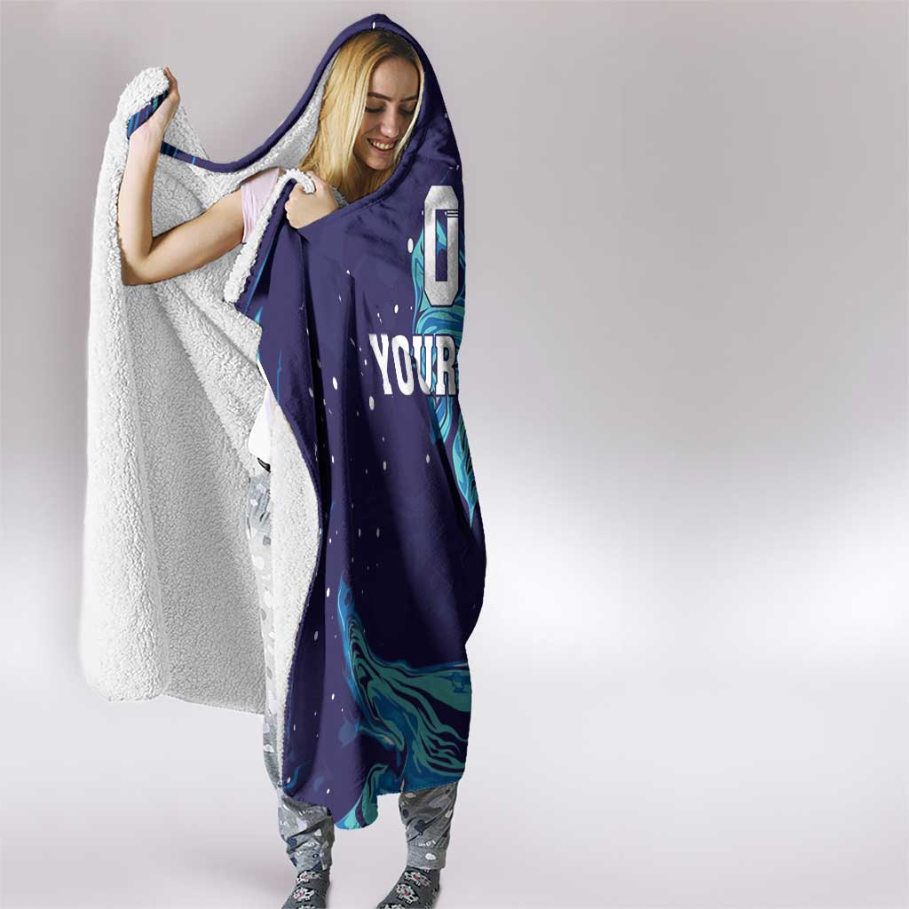 Custom Italy Rugby Hooded Blanket Gli Azzurri Flame Pattern - Wonder Print Shop