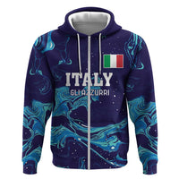 Custom Italy Rugby Hoodie Gli Azzurri Flame Pattern - Wonder Print Shop