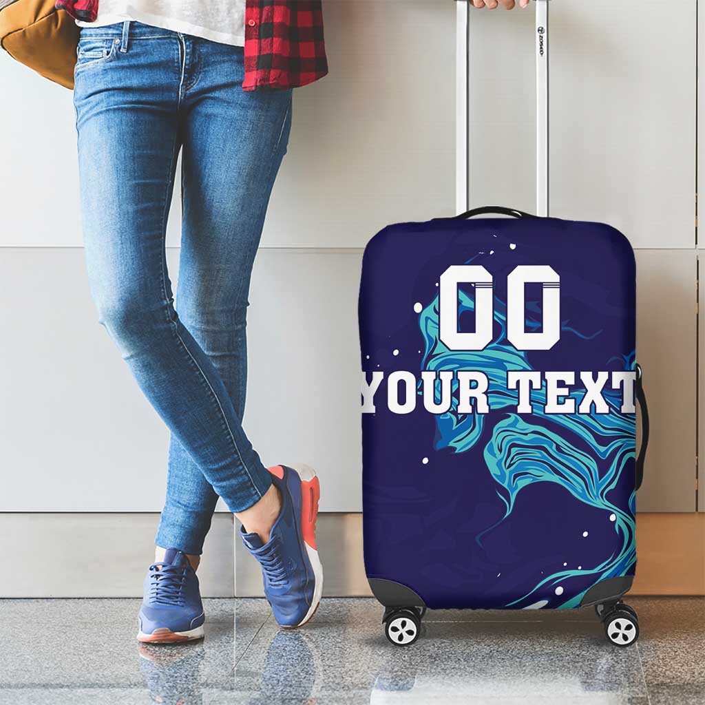 Custom Italy Rugby Luggage Cover Gli Azzurri Flame Pattern - Wonder Print Shop