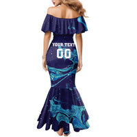 Custom Italy Rugby Mermaid Dress Gli Azzurri Flame Pattern - Wonder Print Shop
