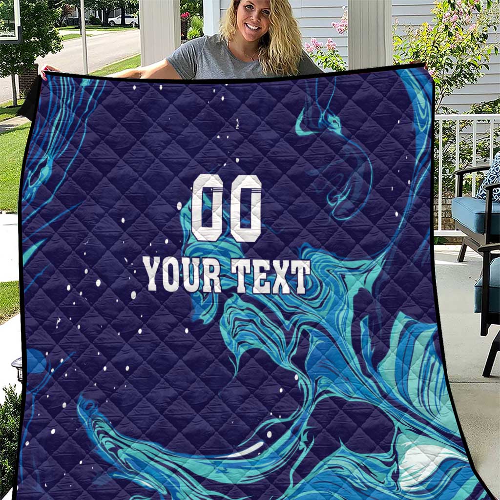 Custom Italy Rugby Quilt Gli Azzurri Flame Pattern - Wonder Print Shop