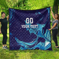 Custom Italy Rugby Quilt Gli Azzurri Flame Pattern - Wonder Print Shop