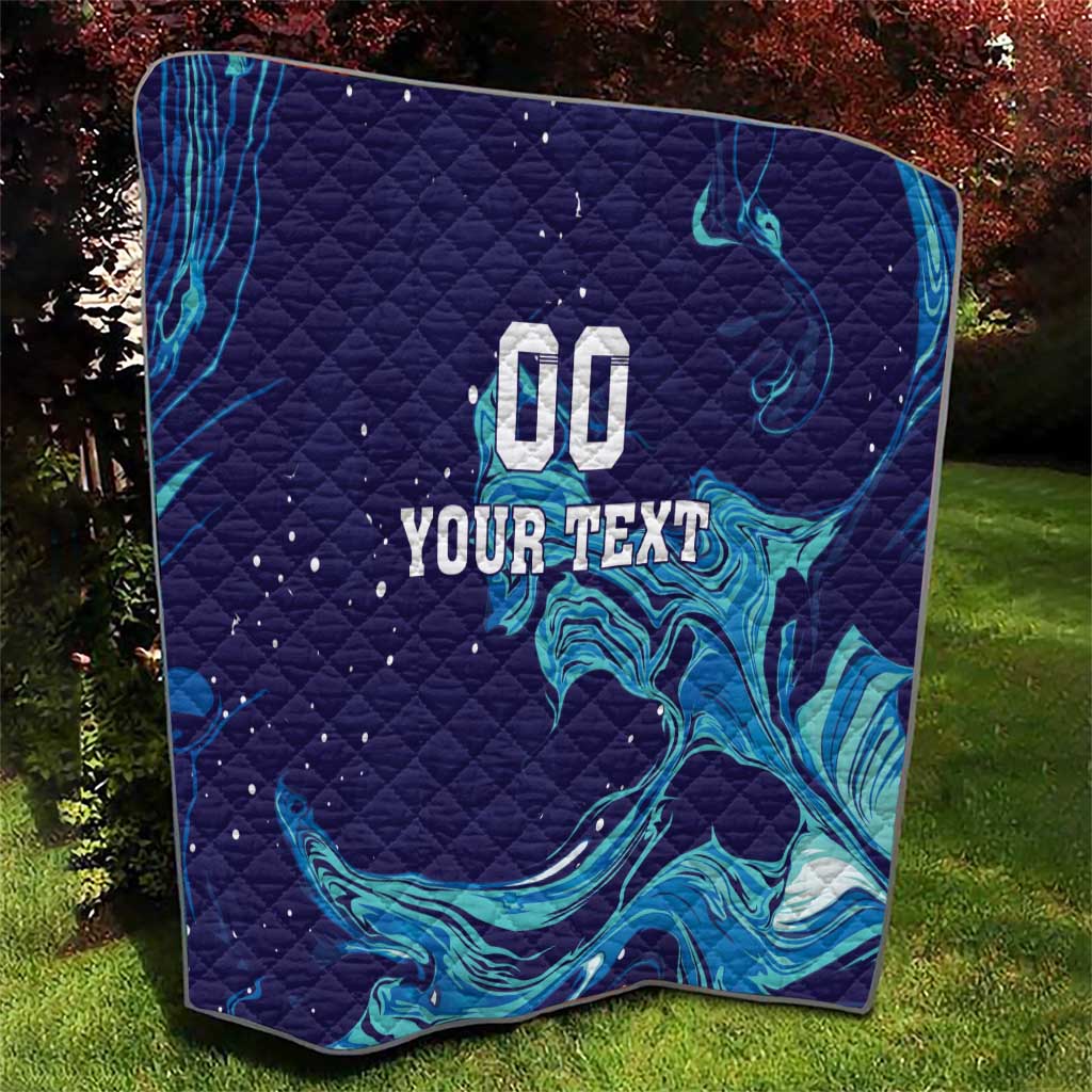 Custom Italy Rugby Quilt Gli Azzurri Flame Pattern - Wonder Print Shop