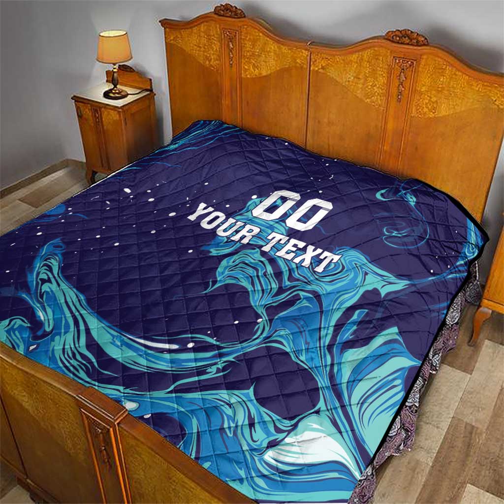 Custom Italy Rugby Quilt Gli Azzurri Flame Pattern - Wonder Print Shop