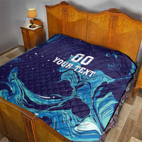 Custom Italy Rugby Quilt Gli Azzurri Flame Pattern - Wonder Print Shop