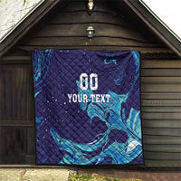 Custom Italy Rugby Quilt Gli Azzurri Flame Pattern - Wonder Print Shop