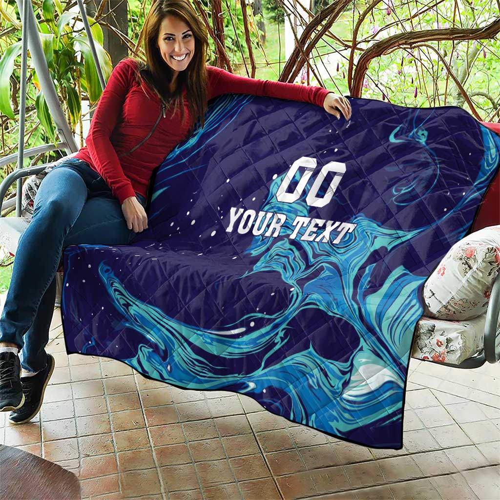 Custom Italy Rugby Quilt Gli Azzurri Flame Pattern - Wonder Print Shop