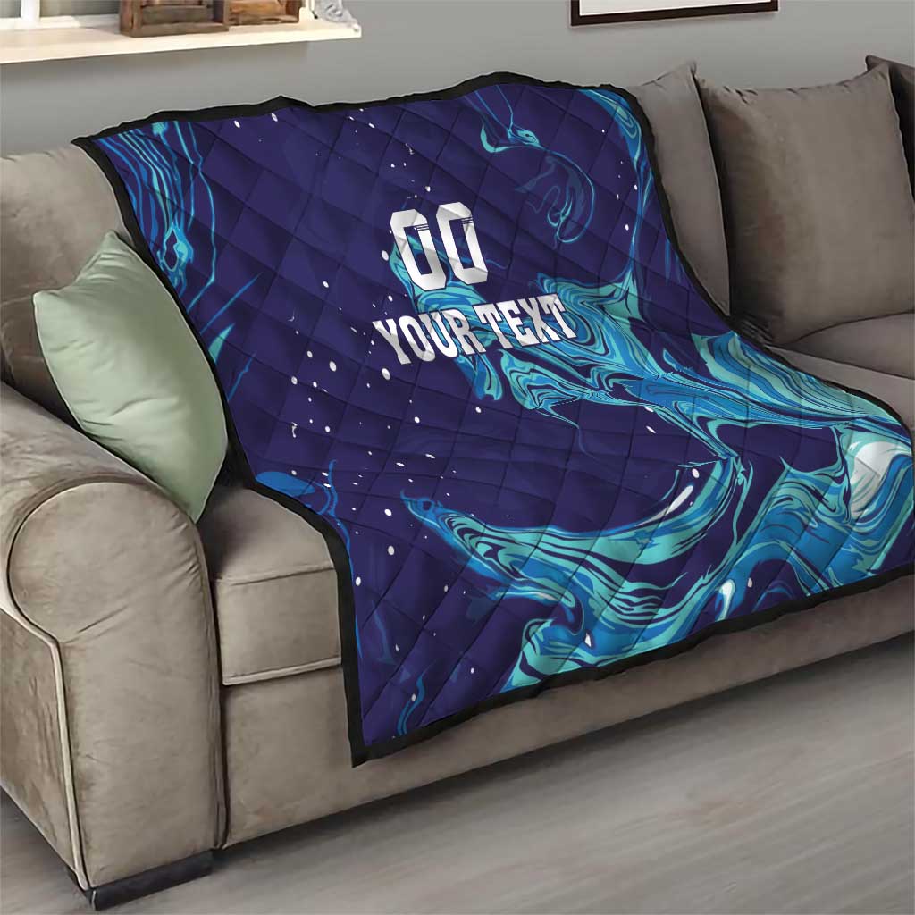 Custom Italy Rugby Quilt Gli Azzurri Flame Pattern - Wonder Print Shop