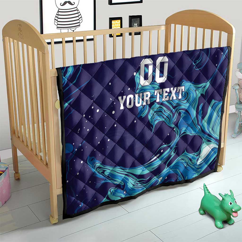 Custom Italy Rugby Quilt Gli Azzurri Flame Pattern - Wonder Print Shop