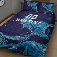 Custom Italy Rugby Quilt Bed Set Gli Azzurri Flame Pattern - Wonder Print Shop