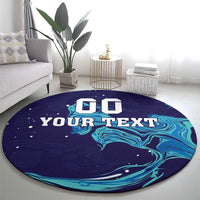Custom Italy Rugby Round Carpet Gli Azzurri Flame Pattern - Wonder Print Shop