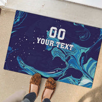 Custom Italy Rugby Rubber Doormat Gli Azzurri Flame Pattern - Wonder Print Shop