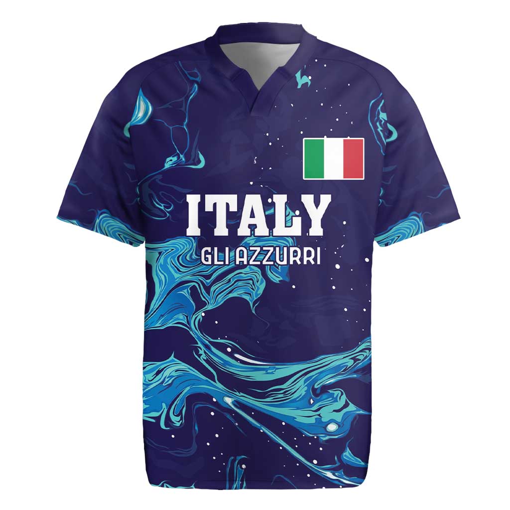 Custom Italy Rugby Rugby Jersey Gli Azzurri Flame Pattern - Wonder Print Shop