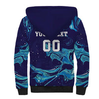 Custom Italy Rugby Sherpa Hoodie Gli Azzurri Flame Pattern - Wonder Print Shop