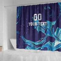 Custom Italy Rugby Shower Curtain Gli Azzurri Flame Pattern - Wonder Print Shop