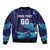 Custom Italy Rugby Sleeve Zip Bomber Jacket Gli Azzurri Flame Pattern - Wonder Print Shop