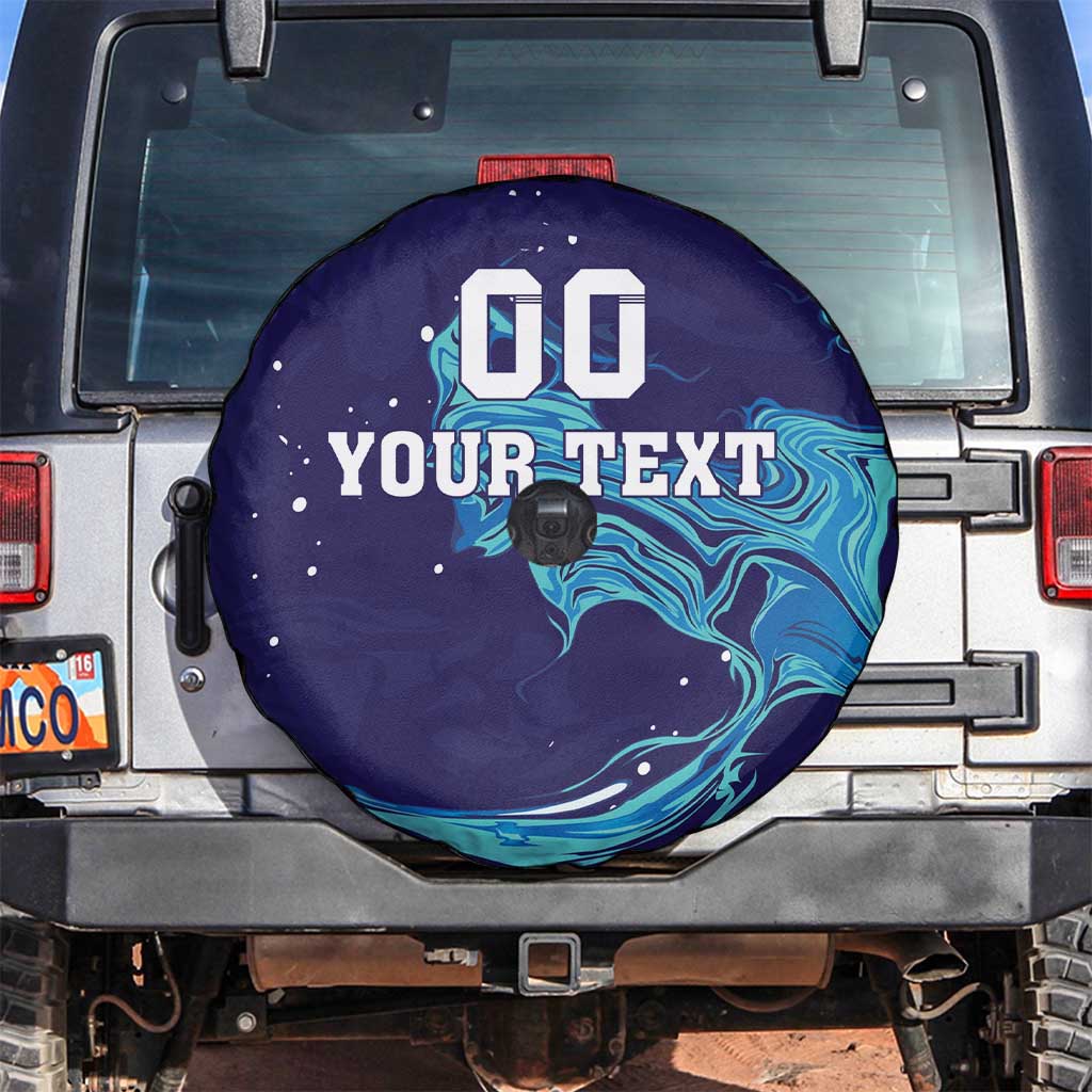 Custom Italy Rugby Spare Tire Cover Gli Azzurri Flame Pattern - Wonder Print Shop