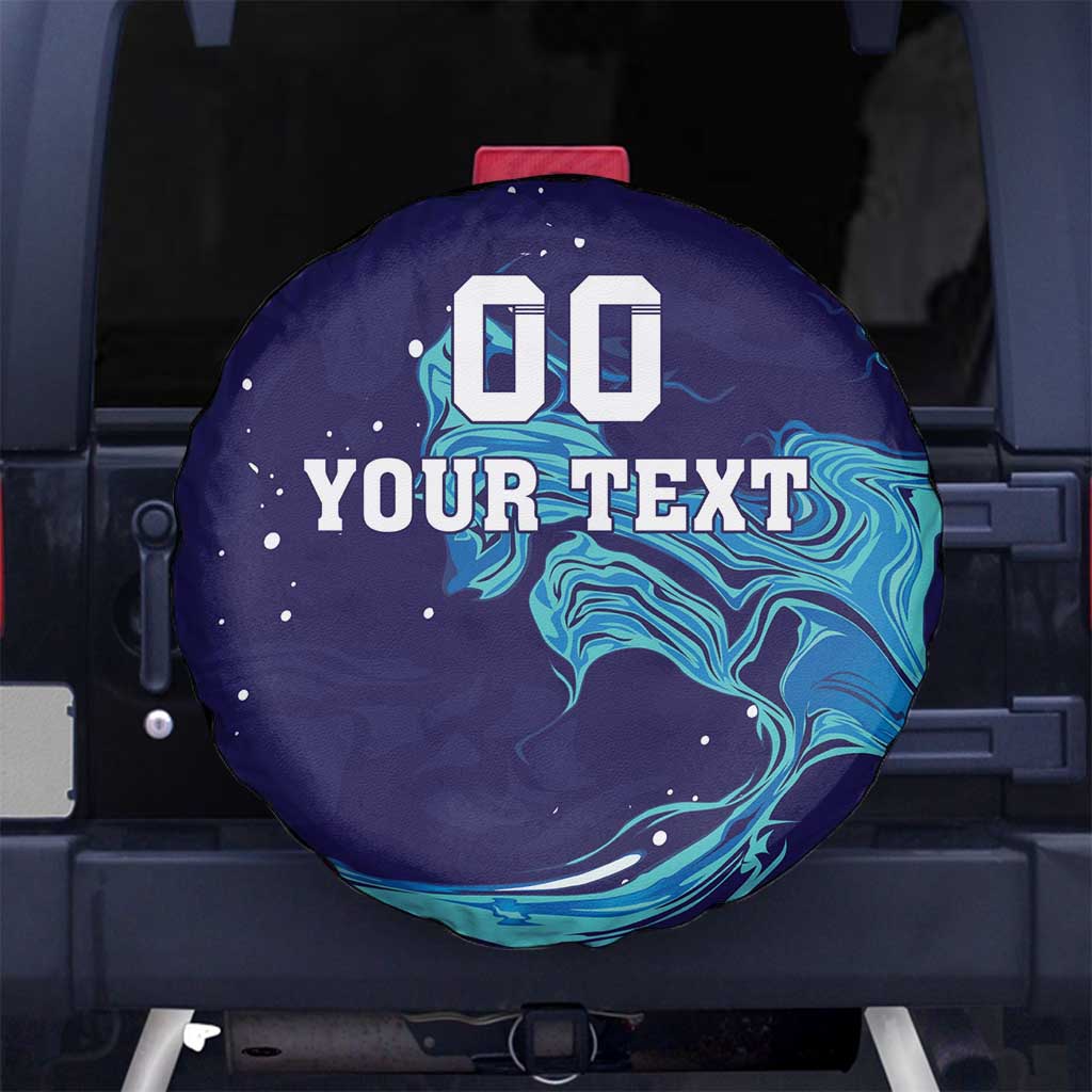 Custom Italy Rugby Spare Tire Cover Gli Azzurri Flame Pattern - Wonder Print Shop