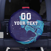 Custom Italy Rugby Spare Tire Cover Gli Azzurri Flame Pattern - Wonder Print Shop