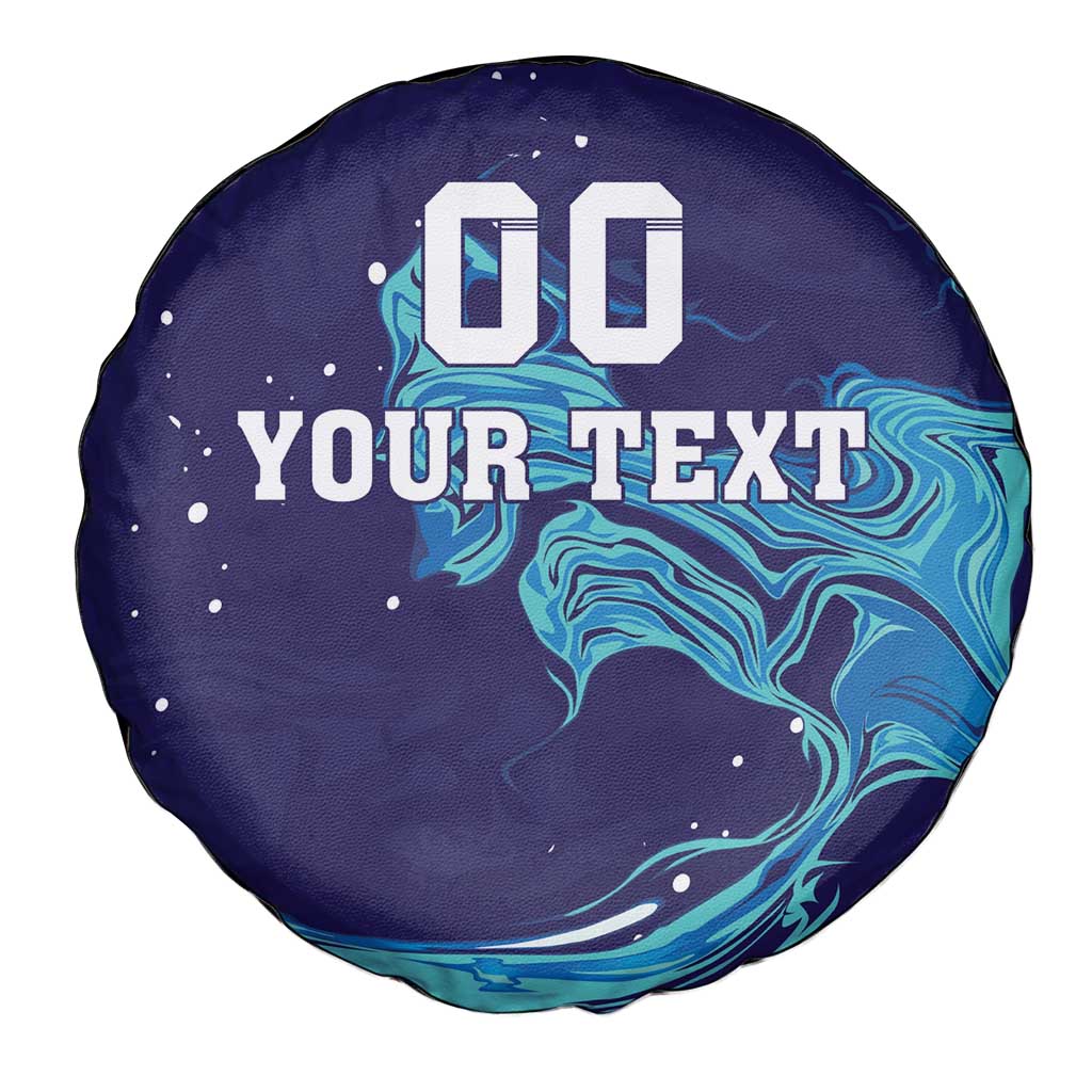 Custom Italy Rugby Spare Tire Cover Gli Azzurri Flame Pattern - Wonder Print Shop