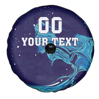 Custom Italy Rugby Spare Tire Cover Gli Azzurri Flame Pattern - Wonder Print Shop