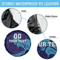 Custom Italy Rugby Spare Tire Cover Gli Azzurri Flame Pattern - Wonder Print Shop