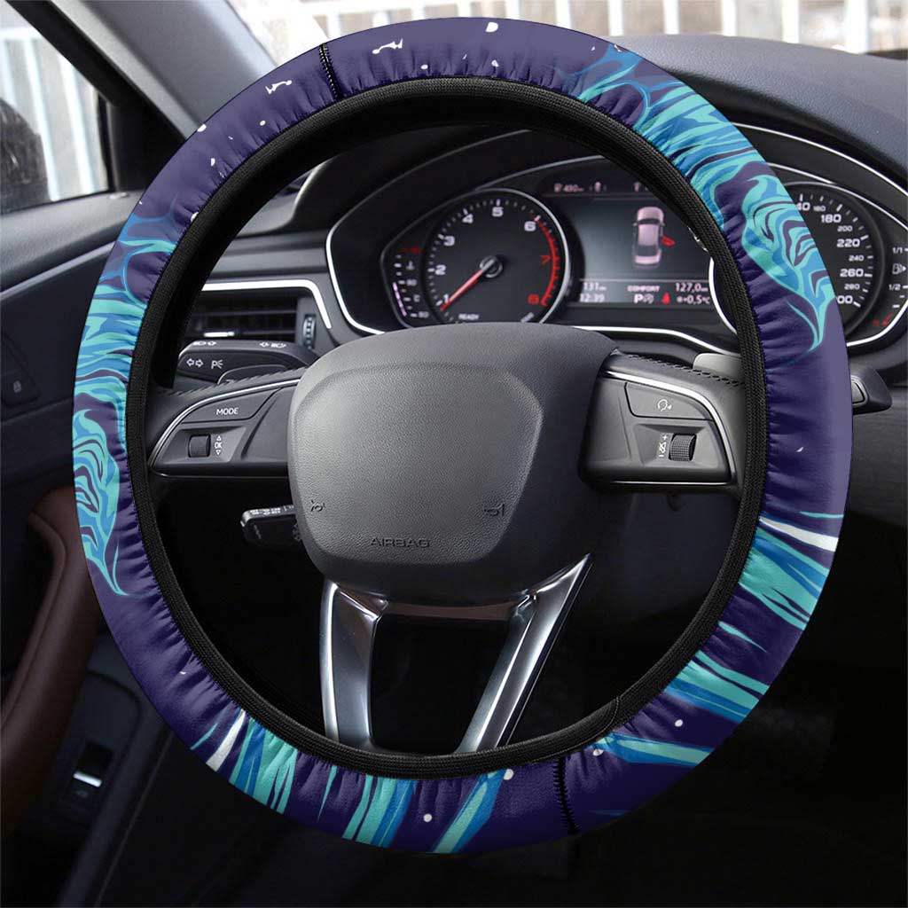 Italy Rugby Steering Wheel Cover Gli Azzurri Flame Pattern - Wonder Print Shop