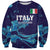 Custom Italy Rugby Sweatshirt Gli Azzurri Flame Pattern - Wonder Print Shop